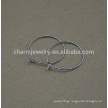 BXG019 Aço Inoxidável Ear Wires Charm Hoops vinho, brinco conclusões para Jóias-Making